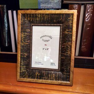 FG Galassi & Marcelli Frames One 4"x6" Goldtone & Black Beaded Frame New in Box
